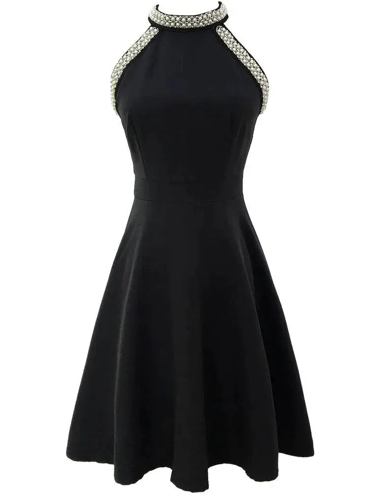 Black Halter Dress For Millennials Elegant Style Dress