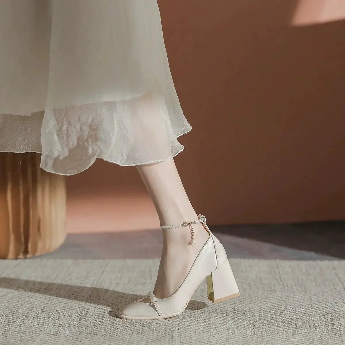Encounter Pearl Cheongsam Heels Elegant Pearl Footwear
