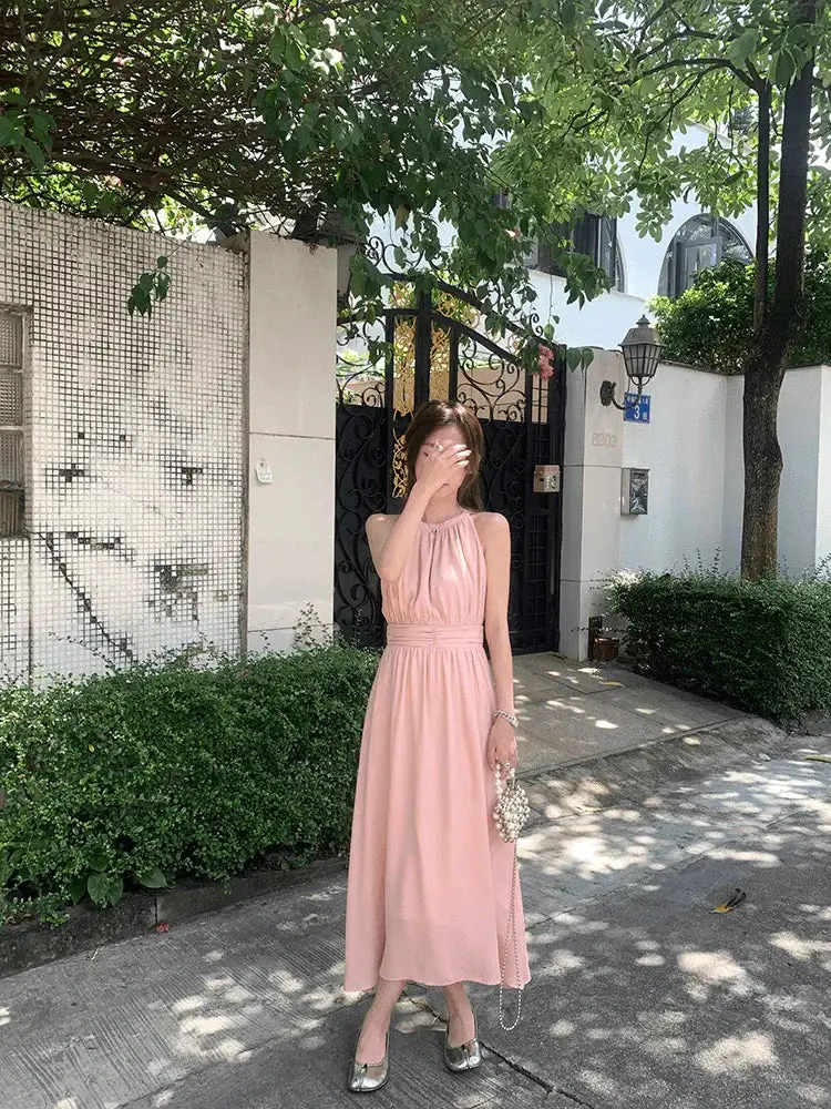 Wu 77 Cold Feeling Suspender Dress Korean Summer Style