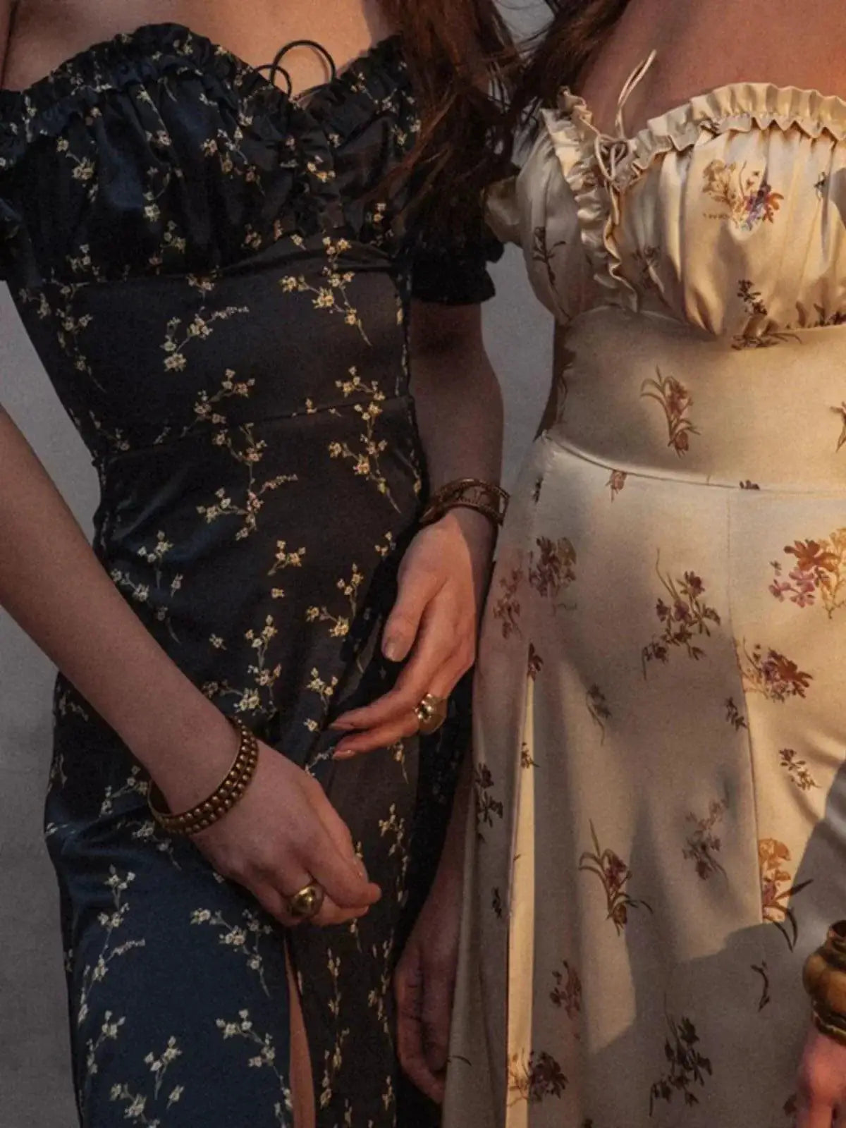 Floral Chic Edgy Split Gown With Unique Design For Women