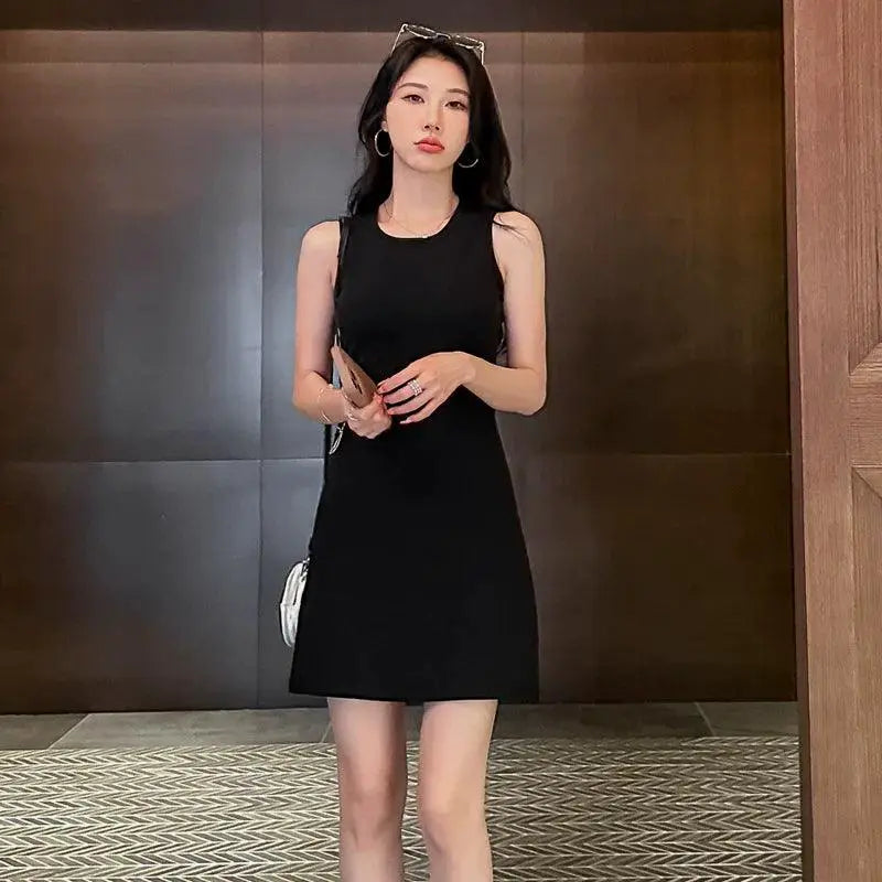 Summer Black Shift Dress Hepburn Style Chic Fashion