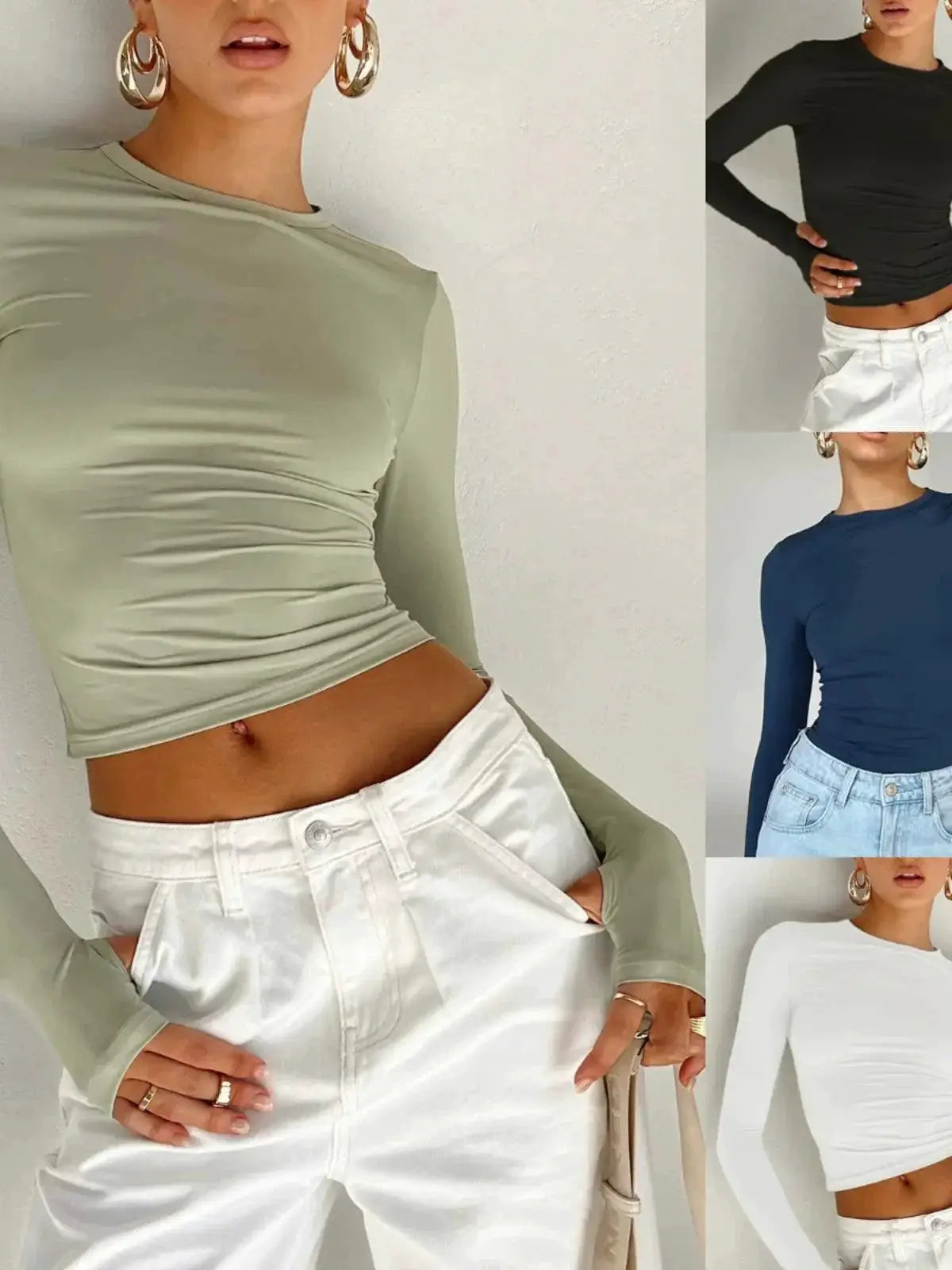 Autumn Chic Slim Fit Long Sleeve Tee For Fall Style