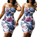 Party Mini Dress Flattering Wrap Chest Plus Size S-3XL