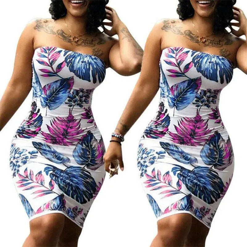 Party Mini Dress Flattering Wrap Chest Plus Size S3XL