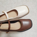 Soft Leather Square-Toe Strap Shoes for Stylish Winter Wear
