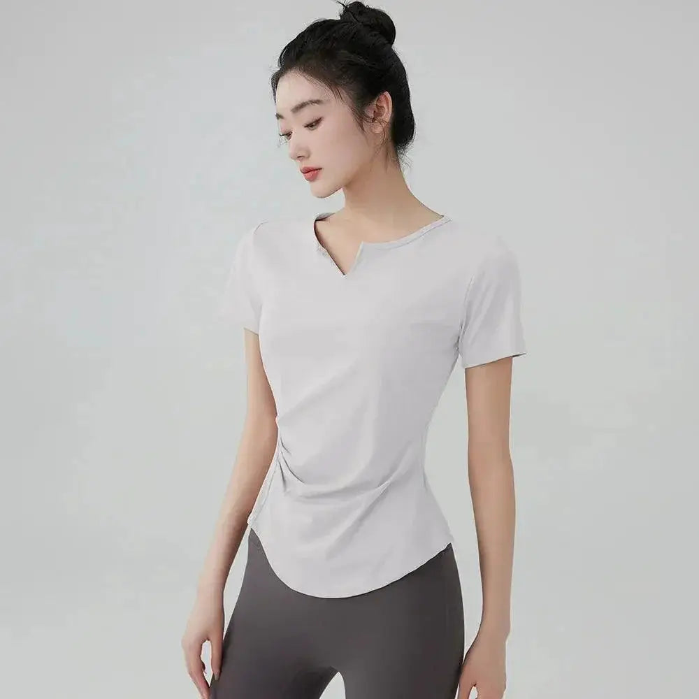 Stretchy Yoga T Shirt Fitness Top For Active Women