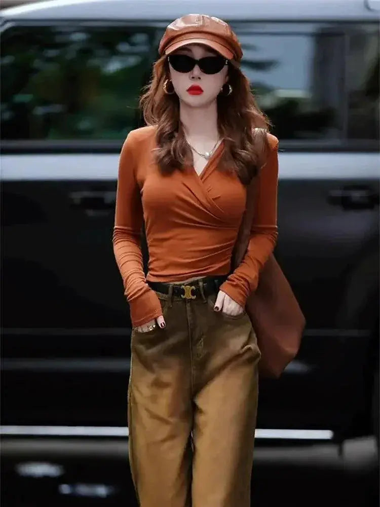 Chic Long Sleeve Shirt Versatile Minimalist Elegance Women