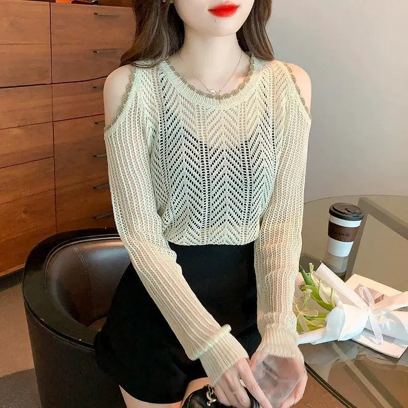 Sun Protective Off Shoulder Blouse Korean Chic Style
