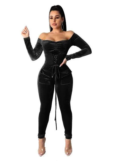 Sleek Slash Neck Jumpsuit Chic And Sexy Womens Romper