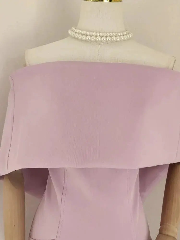 Retro Wind Off The Shoulder Dress Elegant Spring Fashion