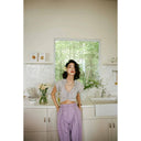 Rosebanks Purple Striped V-Neck Shirt Chic Summer Style