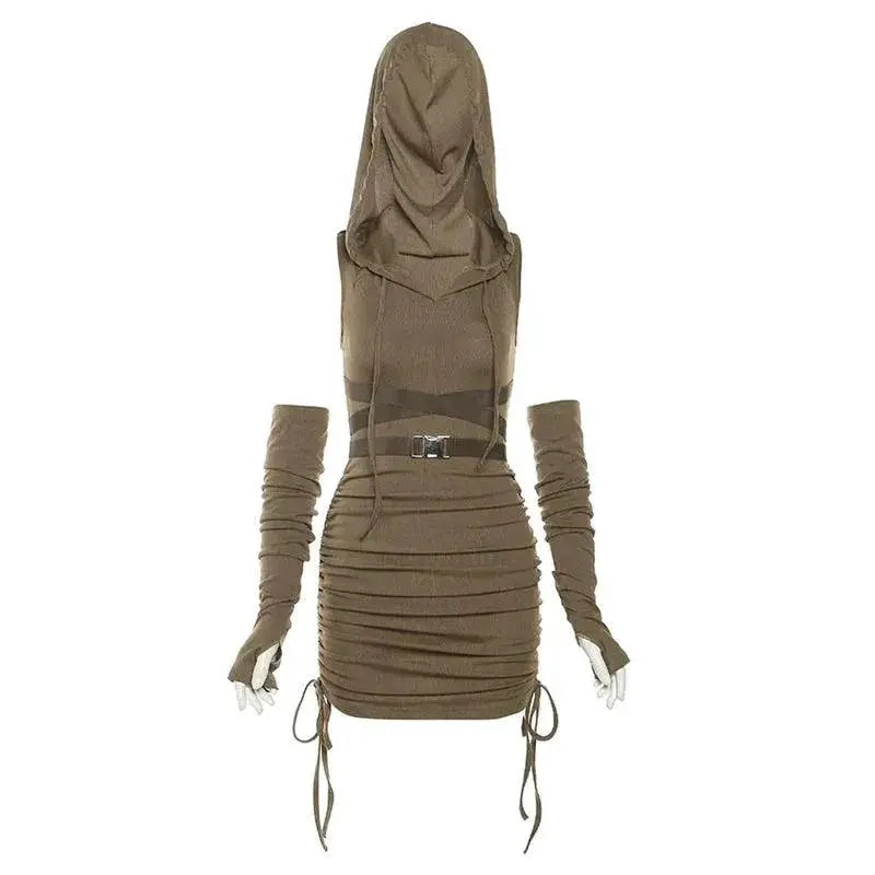 Dune Breeze Patchwork Bodycon Dress Sustainable Style