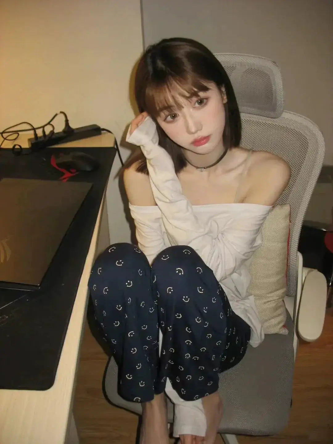 White Chic Korean Style Long Sleeve T Shirt Commuting Top