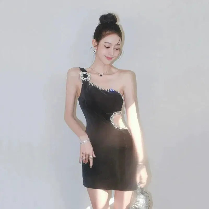 Diamond Diva Mesh Dress Rhinestone Glamour for Summer