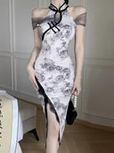 Luxurious Mesh Cheongsam Dress Sophisticated Elegant Choice