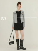 Fashionable Black Long Sleeve Dress Versatile A-Line Style