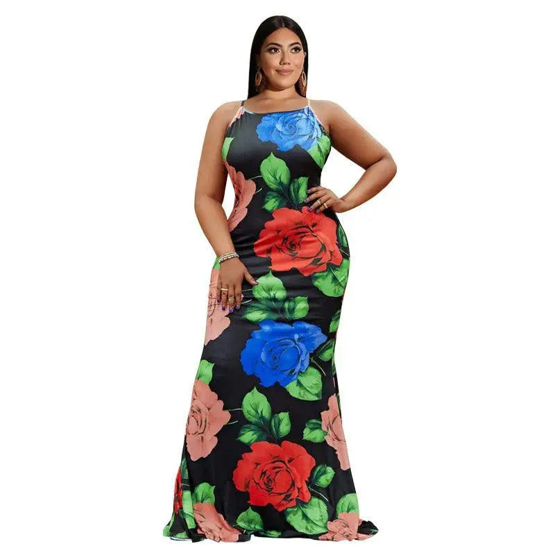 5XL African Print Dress for Plus Size Summer Fashion