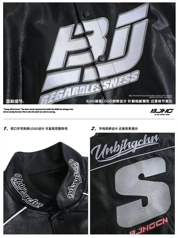 Bjhg Spring American Leather Jacket Casual for Men