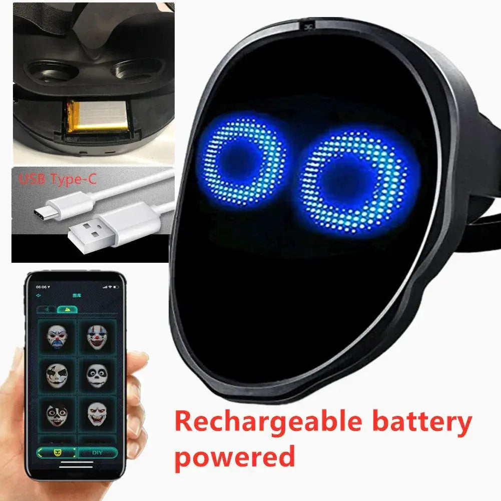 Bluetooth Gesture Sensor LED Mask for Fun Party Events