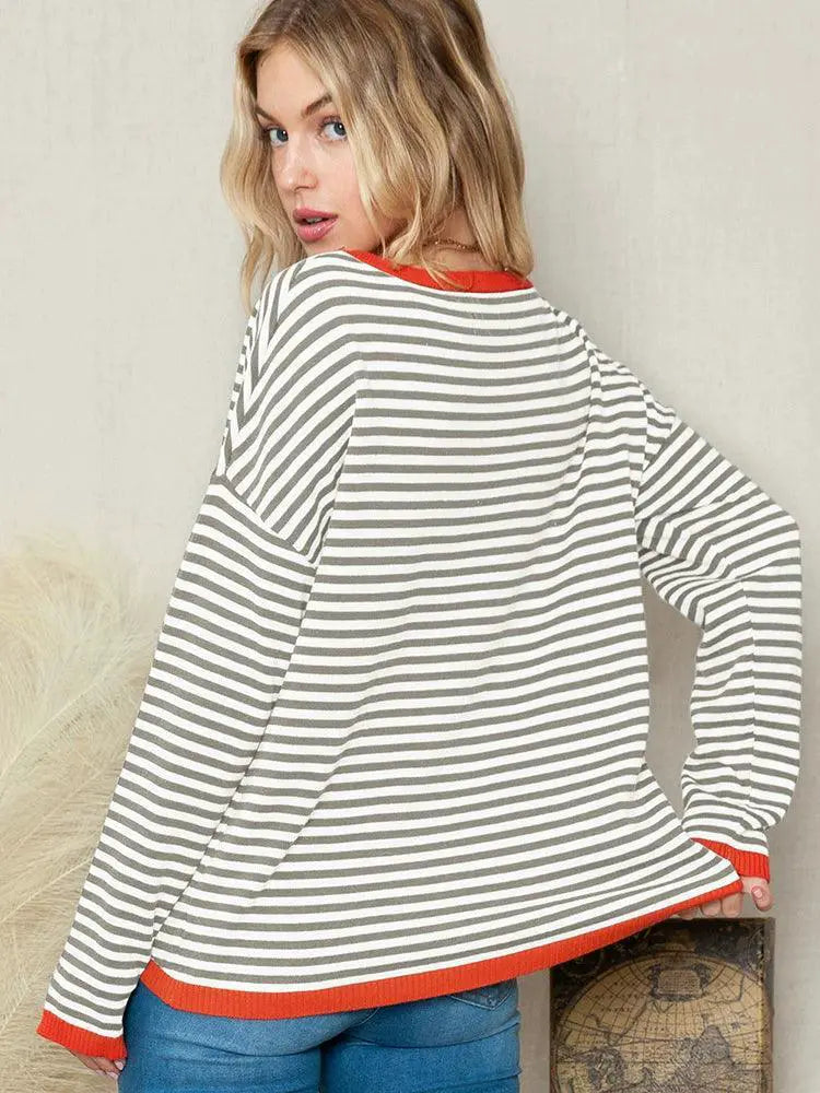 Fall Winter Pure Cotton Drop Shoulder Cozy Sweater