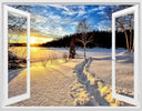 Living Room Window Illusion Wallpaper