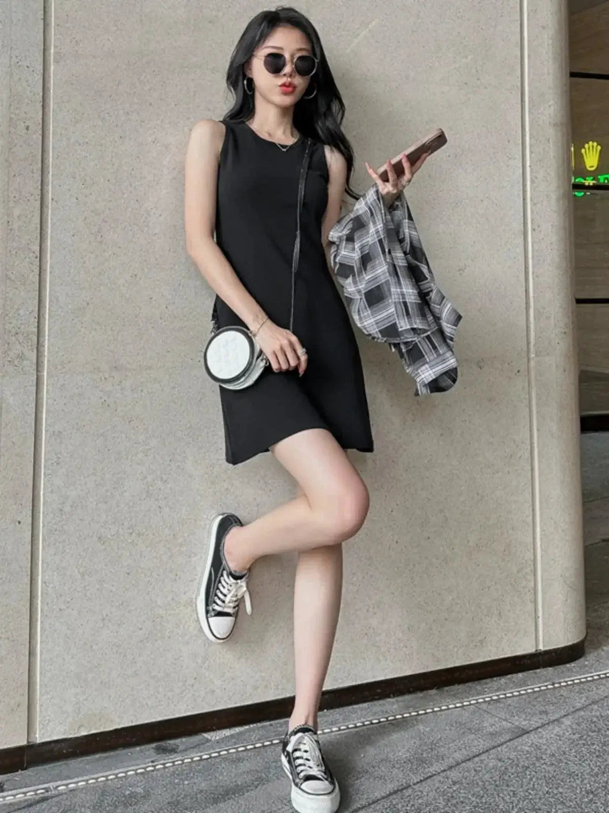 Summer Black Shift Dress Hepburn Style Chic Fashion