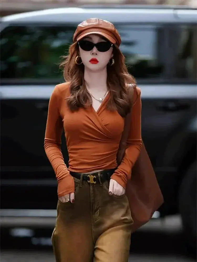 Chic Long Sleeve Shirt Versatile Minimalist Elegance Women