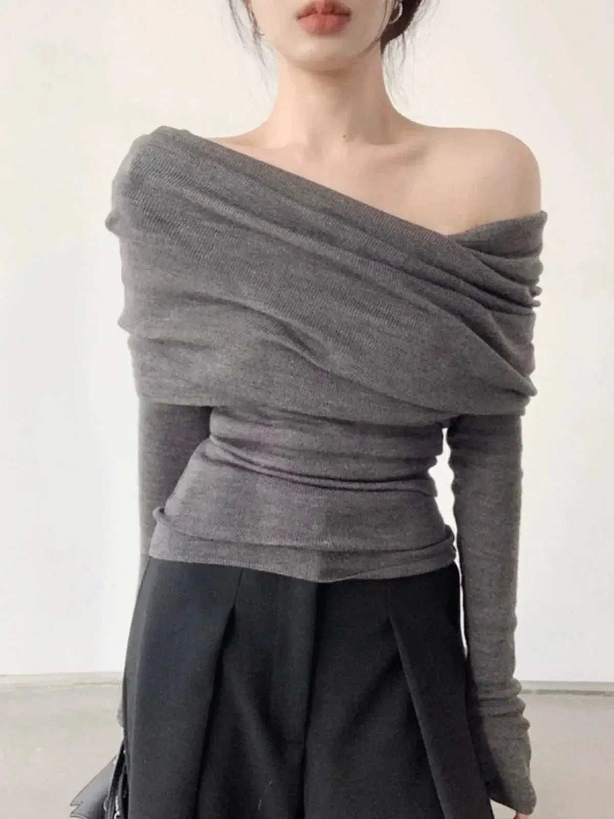 Off Shoulder Autumn Sweater Chic Womens Fashion Statement