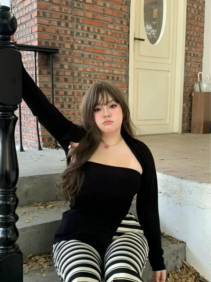Sweet Baby Yingbao Black Tank Top Skirt Set Plus Size