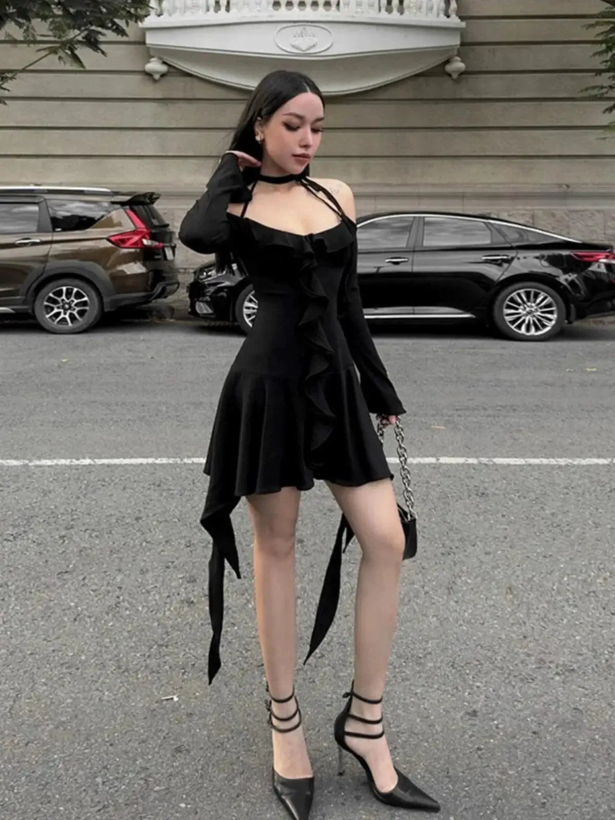 Gusty Pure Desire Sexy Asymmetrical Halterneck Dress Sale