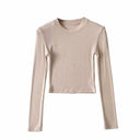 Solid Threaded Long Sleeve Tee for Youth Stylish Fashion