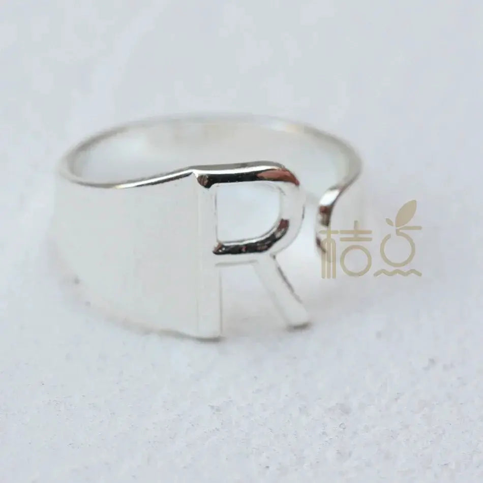 DIY Personalized Silver Letter Ring For Ornament Accessories