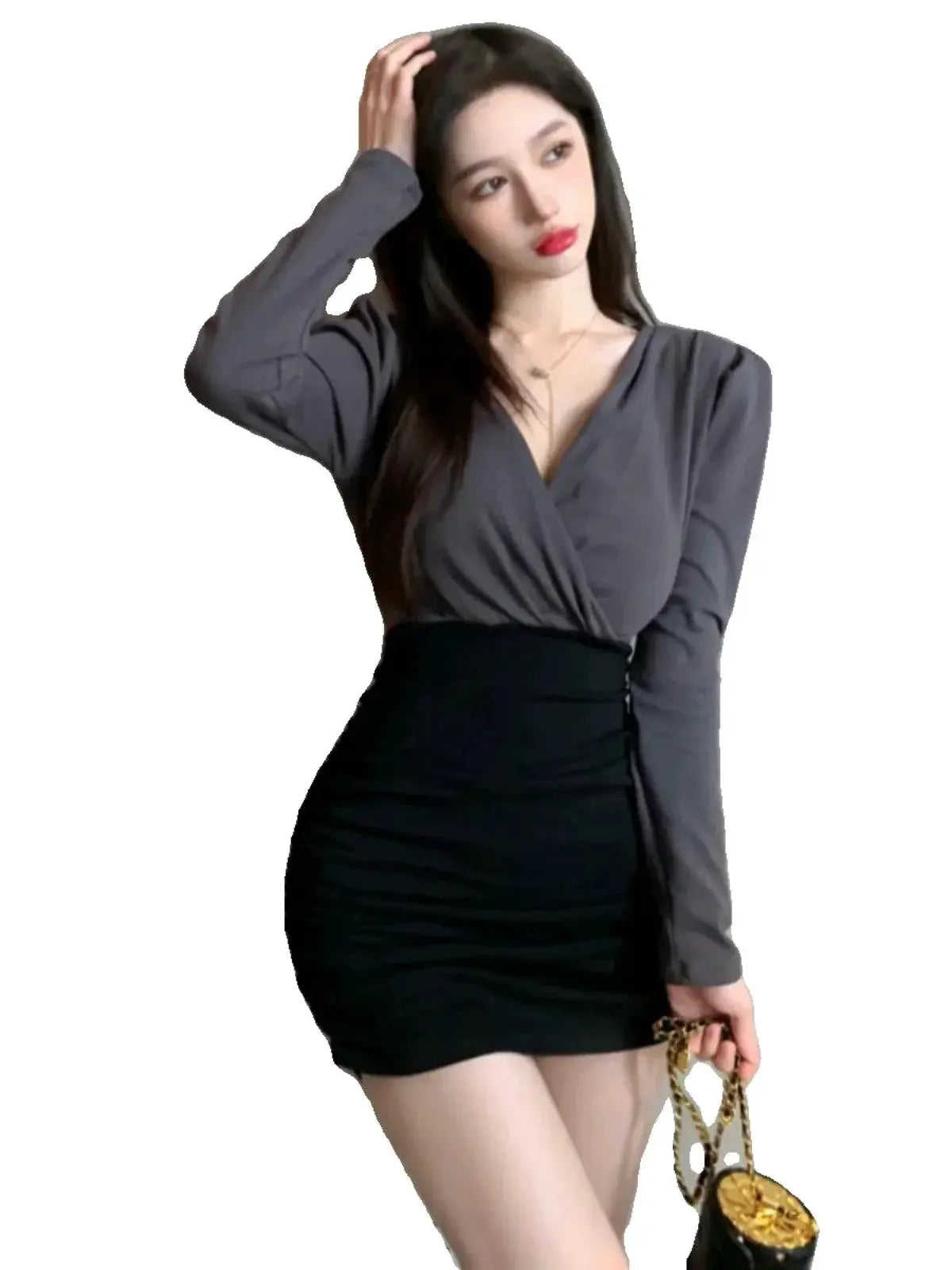 Autumn Chic V Neck Dress For All Seasons Elegant Style