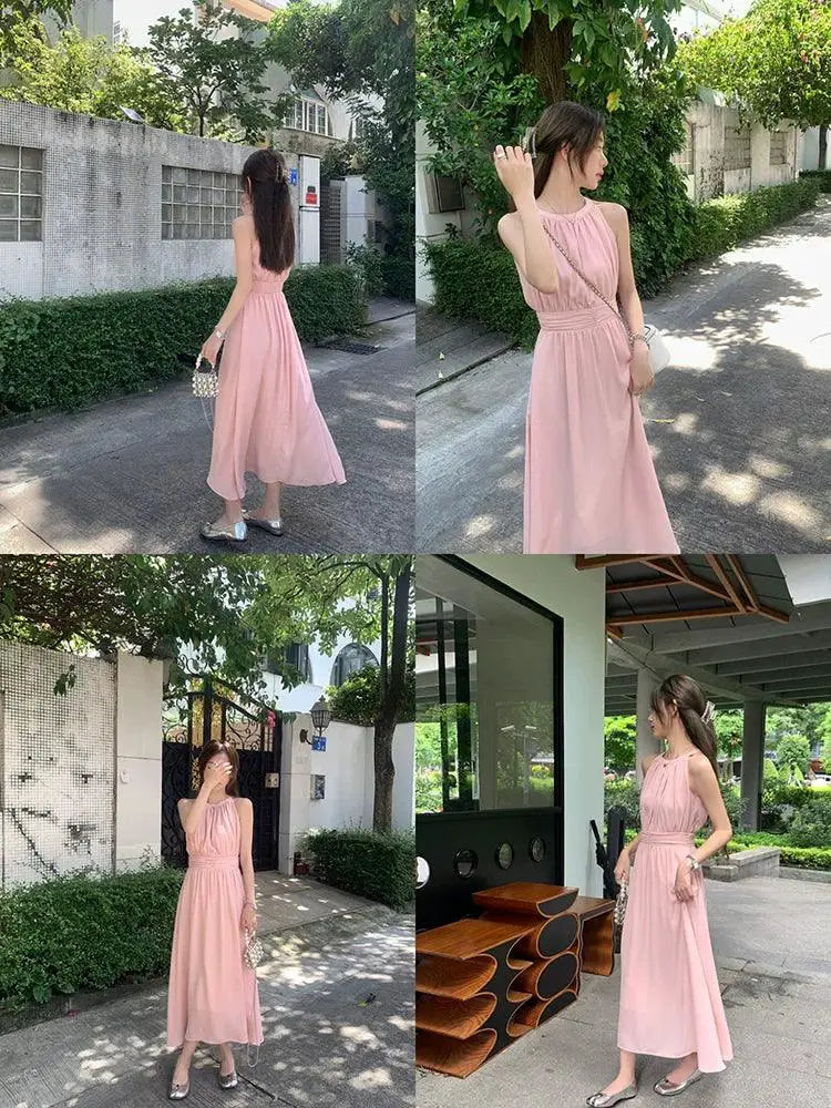 Wu 77 Cold Feeling Suspender Dress Korean Summer Style