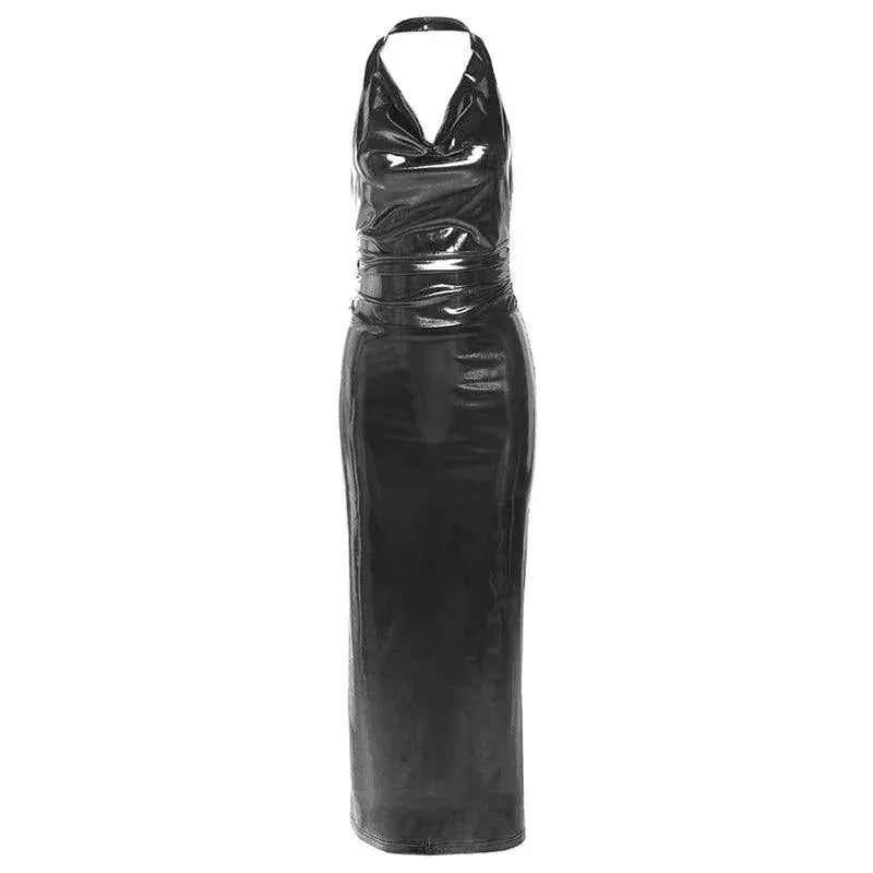 Elegant Halterneck Sheath Dress Glamorous Womens Style