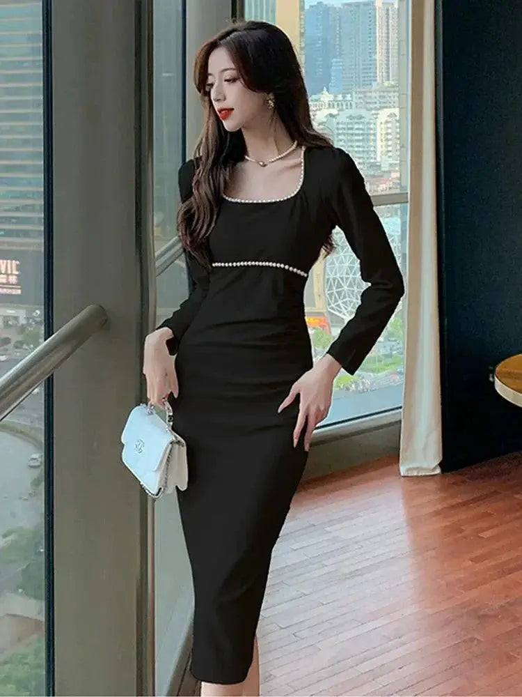 French Elegance Pleated Dress For Sophisticated Women