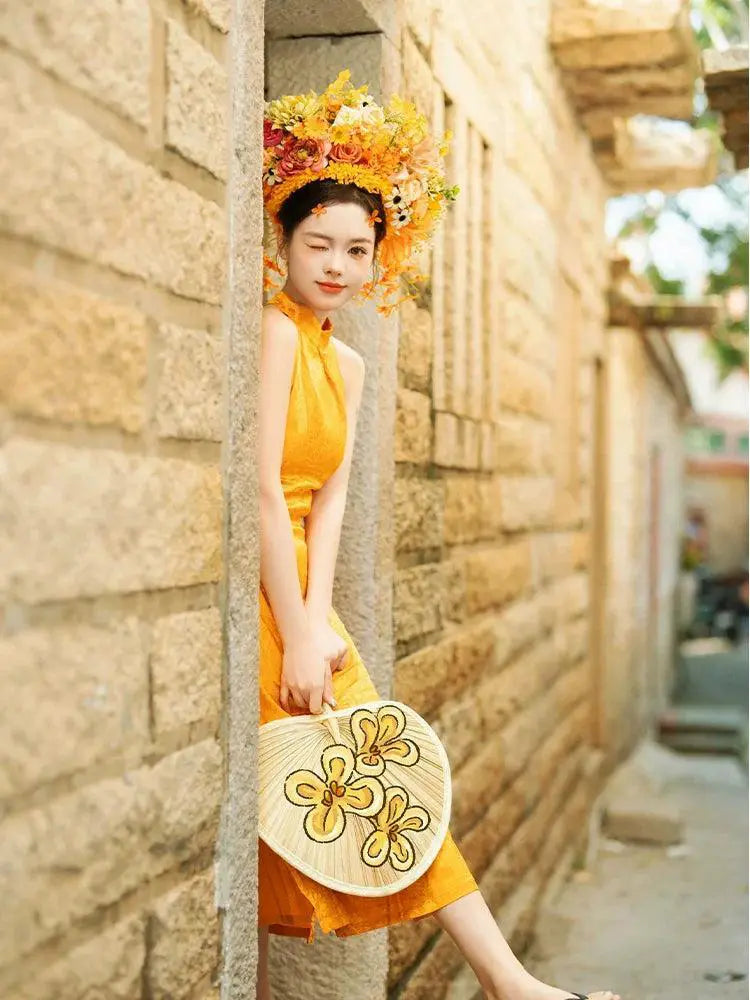 Modern Bride Cheongsam Dress Stylish Halterneck For Events