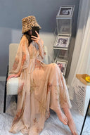 Chiffon Floral Dress: Elegant Bohemian A-line Skirt