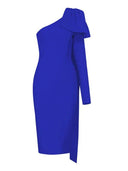 Orange One-Shoulder Bandage Dress Sophisticated Winter Statement