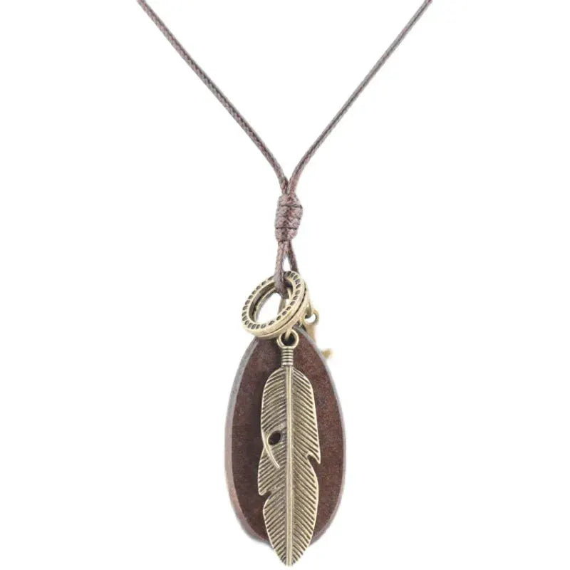 Baigu Baseball Wooden Necklace Pendant Bronze Accessory