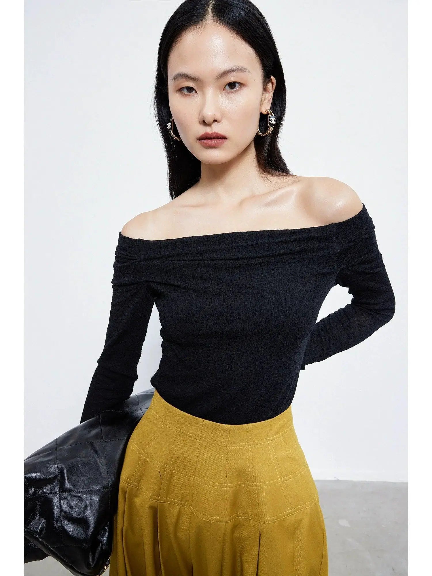 Buckthorn Off Shoulder Knit Shirt Stylish For Women
