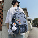 Campus Chic Waterproof Schoolbag Stylish Storage Solution