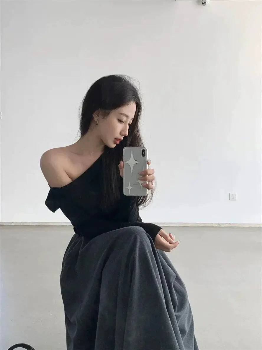 Cozy Off Shoulder Knit Sweater For Trendy Winter Style