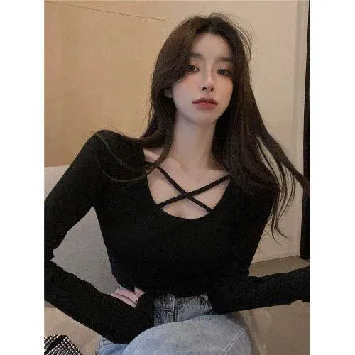 Cozy Womens Long Sleeve U Neck Tee Plus Size Top Relaxed Fit