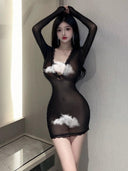 Gegejia Seductive Mesh Sheath Dress Confident Chic Look