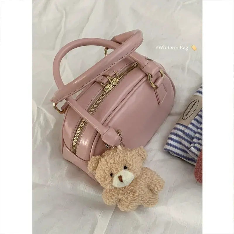 Pink Shell Satchel Stylish Korean Pu Leather Bag Accessories