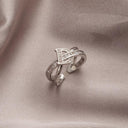 Letter D Open End Zircon Ring For Women 2024 Fashion Jewelry