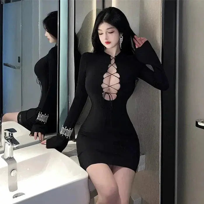 Sexy Chiffon Summer Dress Chic Hollowed Out Sheath