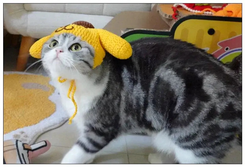 Sanliou Pom Pom Purin Disguise Cap Handmade Cat Headdress