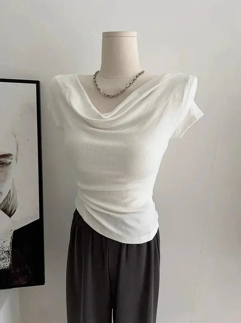 INS Womens Slim Fit Underwear Top Bottoming Shirt Summer